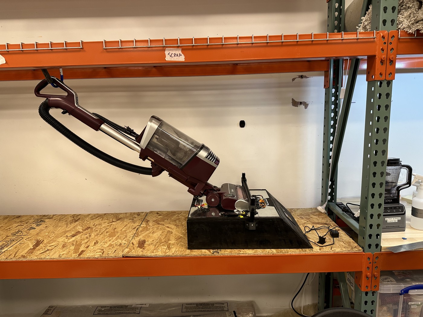 A cordless vacuum running on the analyzer